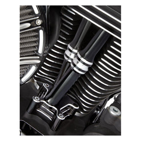 Arlen Ness, TC 10-Gauge pushrod cover set. Black Pushrod Covers Arlen Ness