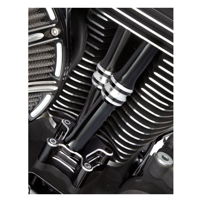 Arlen Ness, TC 10-Gauge pushrod cover set. Black Pushrod Covers Arlen Ness