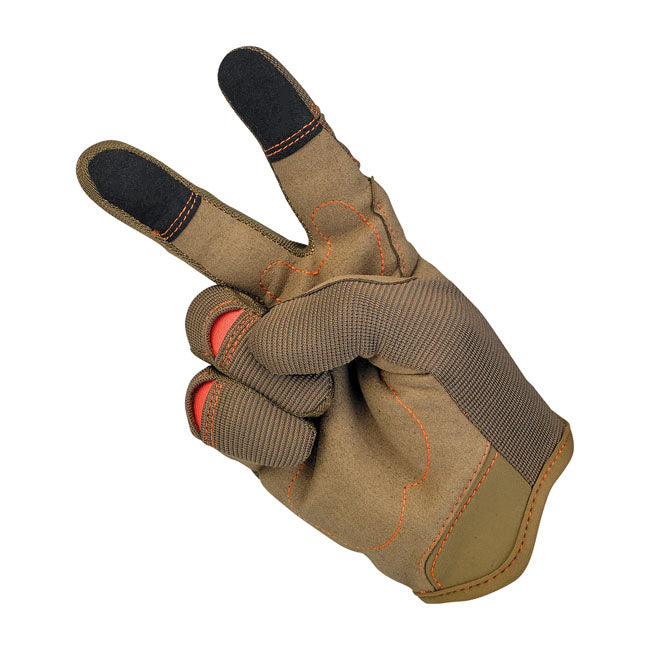 Biltwell Moto Gloves, Brown/Orange Gloves Biltwell