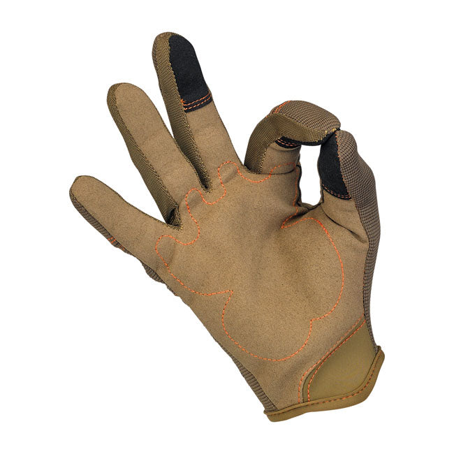 Biltwell Moto Gloves, Brown/Orange Gloves Biltwell