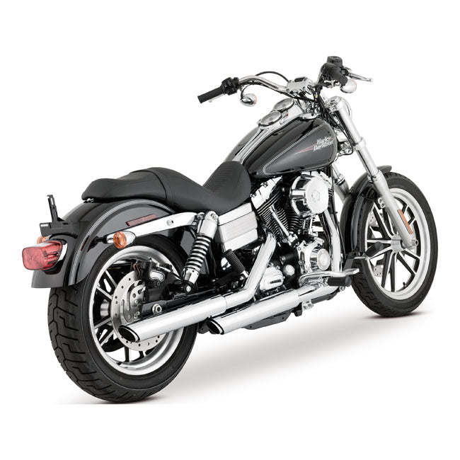 Vance & Hines Twin Slash 3" Slip-Ons, Chrome - 91-17 Dyna Exhaust Slip-Ons And Mufflers Vance & Hines