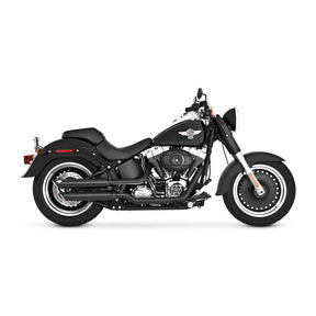Vance & Hines Slip-On Twin Slash 3", Black - 10-17 Softail (Fat Boy) Exhaust Slip-Ons And Mufflers Vance & Hines