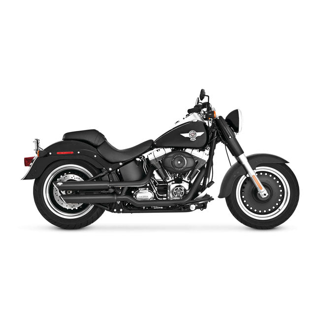 Vance & Hines Slip-On Twin Slash 3", Black - 10-17 Softail (Fat Boy) Exhaust Slip-Ons And Mufflers Vance & Hines