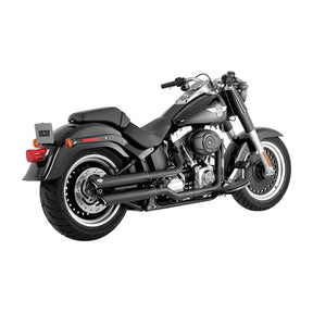 Vance & Hines Slip-On Twin Slash 3", Black - 10-17 Softail (Fat Boy) Exhaust Slip-Ons And Mufflers Vance & Hines