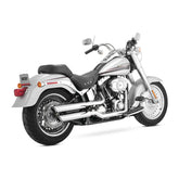 Vance & Hines Slip-On Twin Slash 3", Chrome - 10-17 Softail (Fat Boy) Exhaust Slip-Ons And Mufflers Vance & Hines