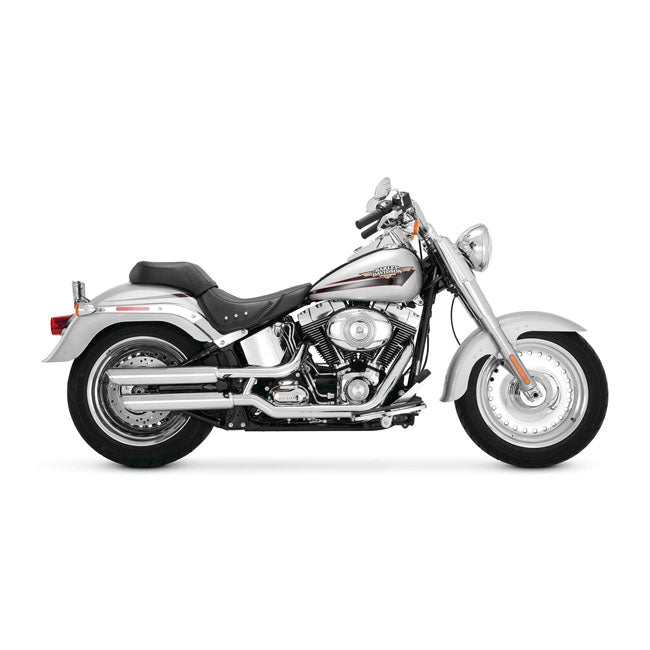 Vance & Hines Slip-On Twin Slash 3", Chrome - 10-17 Softail (Fat Boy) Exhaust Slip-Ons And Mufflers Vance & Hines