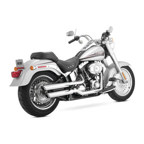 Vance & Hines Slip-On Twin Slash 3", Chrome - 10-17 Softail (Fat Boy) Exhaust Slip-Ons And Mufflers Vance & Hines