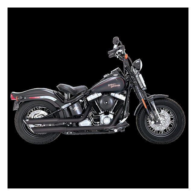Vance & Hines Slip-On Twin Slash 3", Black - 10-17 Softail (Deluxe/Slim/Crossbone) Exhaust Slip-Ons And Mufflers Vance & Hines