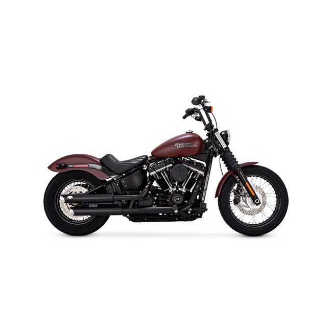 Vance & Hines Slip-On Twin Slash 3", Black - 18-23 Softail Exhaust Slip-Ons And Mufflers Vance & Hines