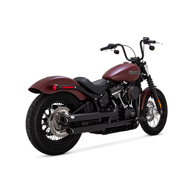 Vance & Hines Slip-On Twin Slash 3", Black - 18-23 Softail Exhaust Slip-Ons And Mufflers Vance & Hines
