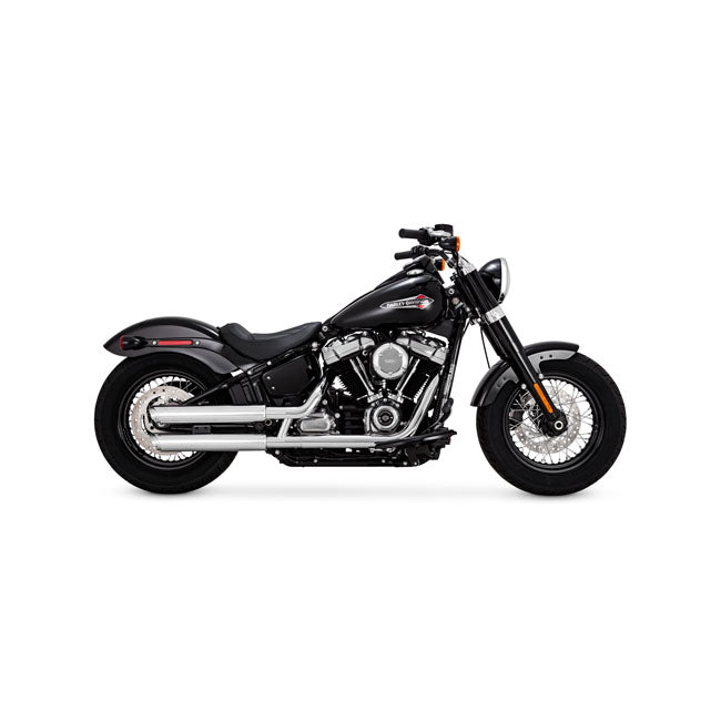 Vance & Hines Slip-On Twin Slash 3", Chrome - 18-23 +18 Softail (Street Bob/Fat Boy) Exhaust Slip-Ons And Mufflers Vance & Hines
