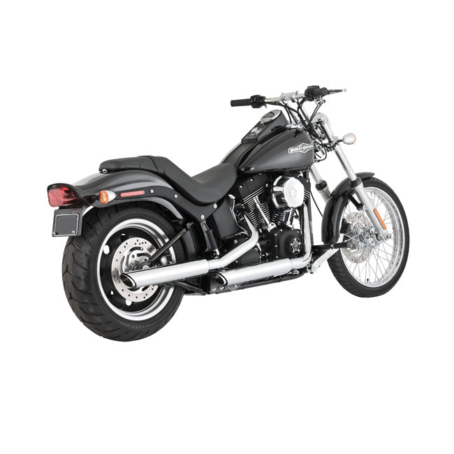 Vance & Hines Slip-On Twin Slash 3", Chrome - 10-17 Softail (Standard/Heritage) Exhaust Slip-Ons And Mufflers Vance & Hines