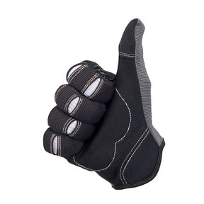 Biltwell Moto Gloves, Grey/Black Gloves Biltwell