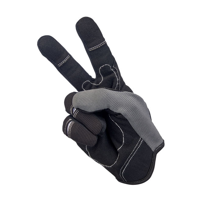 Biltwell Moto Gloves, Grey/Black Gloves Biltwell