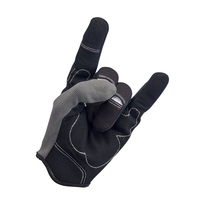 Biltwell Moto Gloves, Grey/Black Gloves Biltwell