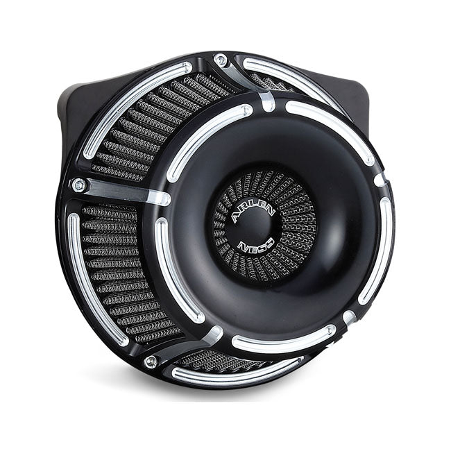 Arlen Ness Slot Track Inverted Series Air Cleaner, Black - Milwaukee 8 Air Cleaner Arlen Ness