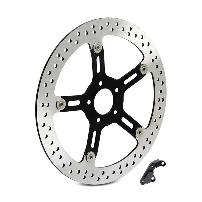 Arlen Ness 14" Left Big Brake Rotor Hub Mount, Black - 00-07 / 08+ Touring Brake Rotors Arlen Ness