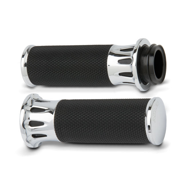 Arlen Ness, Fusion billet deep cut grips chrome Grips Arlen Ness