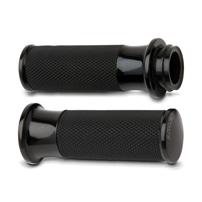 Arlen Ness Grips Smooth Cable Black Grips Arlen Ness