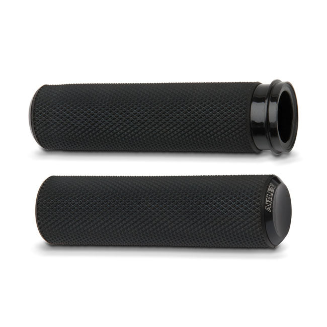 Knurled Grips Dual-Cable, Black Grips Arlen Ness