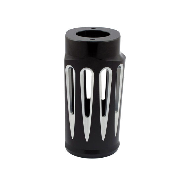 Arlen Ness, Deep Cut fork boots. Black contrast machined Fork Boots Arlen Ness