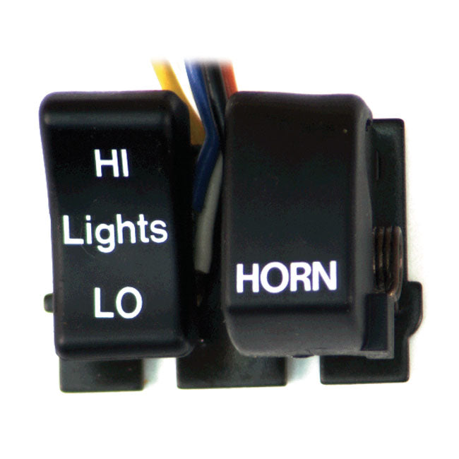 Hi/Low/Horn, Handlebar Switch Set. Black Switches Handlebar Mcs