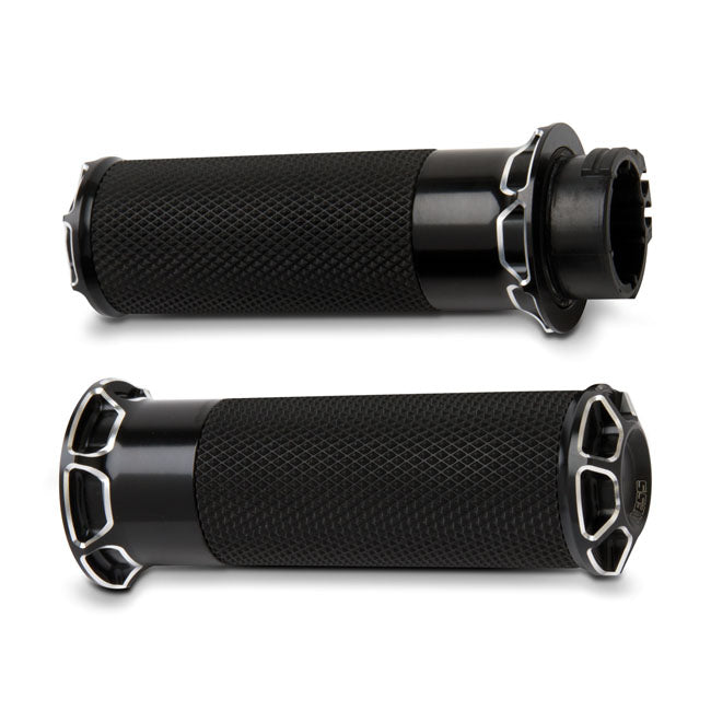 Arlen Ness Grips Bevelled Cable Bla Grips Arlen Ness
