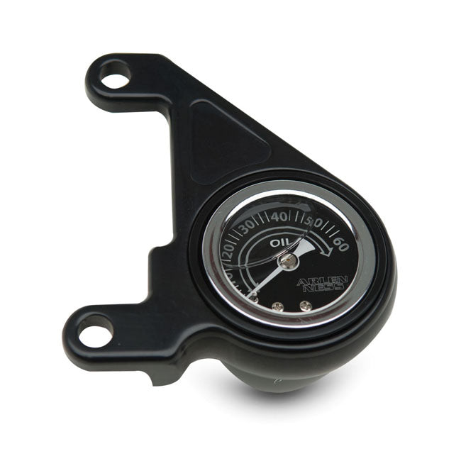 Arlen Ness Radius Oil Pressure Gauge, Black - 84-99 Evo Oil Pressure Gauges Arlen Ness