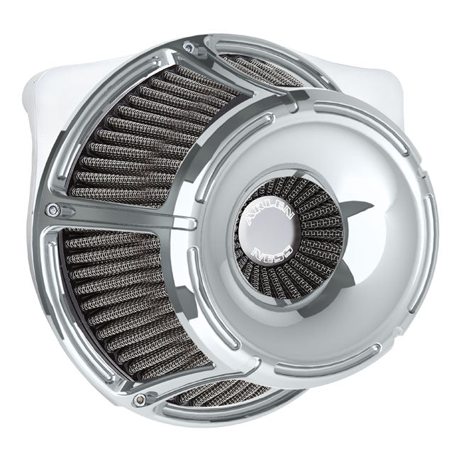 Arlen Ness, inverted air cleaner kit ''Slot Track''. Chrome Air Cleaner Arlen Ness