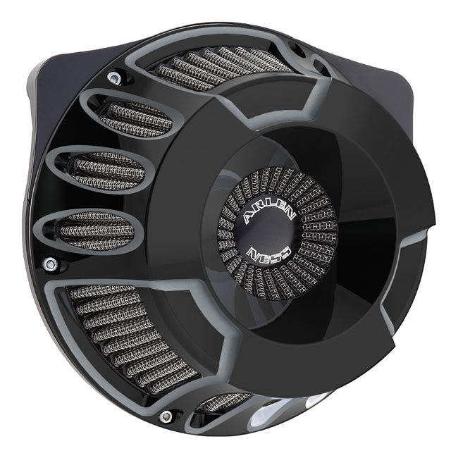 Arlen Ness Deep Cut® Inverted Series Air Cleaner, Black - 08-16 Touring / 16-17 FLST & FXDLS Air Cleaner Arlen Ness