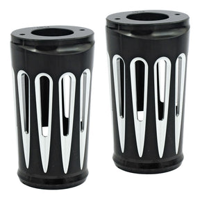 Arlen Ness, Deep Cut fork boots. Black contrast machined Fork Boots Arlen Ness