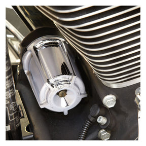 Arlen Ness, reusable billet oil filter kit. Beveled. Chrome Arlen Ness