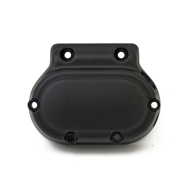 Transmission End Cover Smooth, Cable Clutch. Black Transmission End Covers Mcs