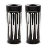 Arlen Ness, Deep Cut fork boots +2". Black contrast machined Fork Boots Arlen Ness