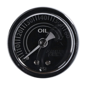 Arlen Ness, 1-1/2" oil pressure gauge. Gray Oil Pressure Gauges Arlen Ness