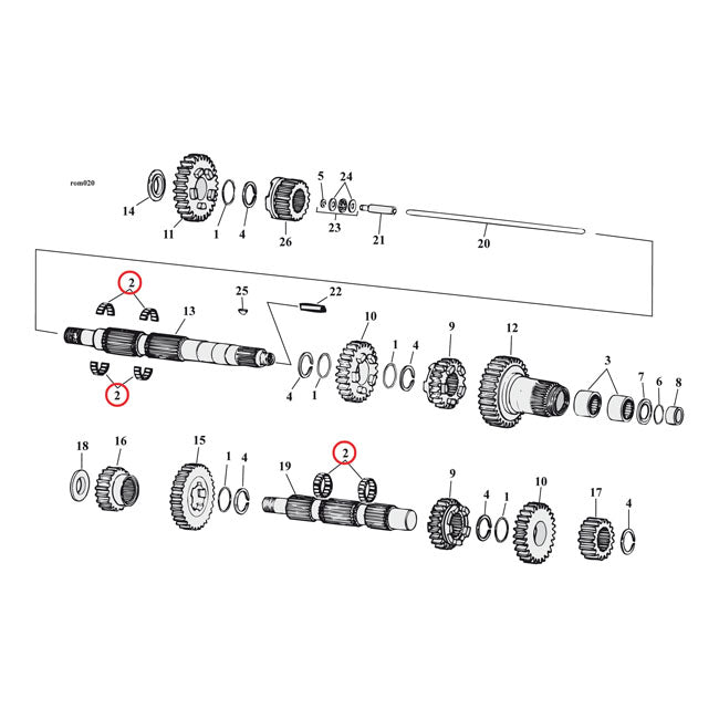 Split Cage Needle Bearing Main & Counter Transmission Bearings Baker Drivetrain