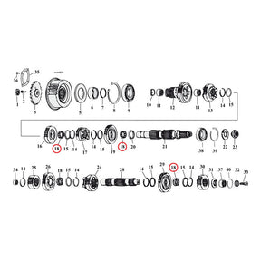 Split Cage Needle Bearing Main & Counter Transmission Bearings Baker Drivetrain