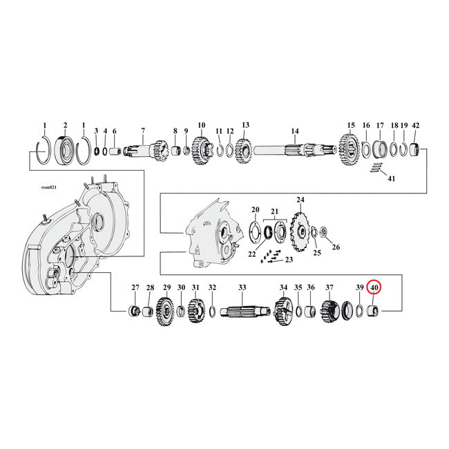 JIMS, bearing countershaft. Closed end Countershafts Jims