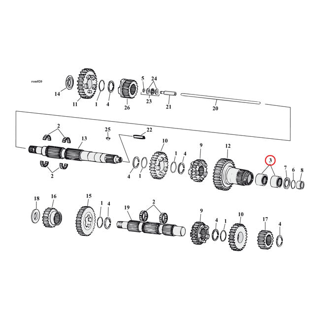 JIMS needle bearing, mainshaft 5th gear Transmission Bearings Jims