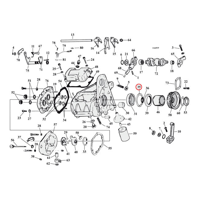 JIMS, retaining ring mainshaft bearing, left Retaining Rings Jims
