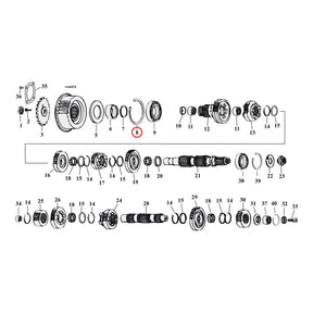 JIMS, retaining ring mainshaft bearing, left Retaining Rings Jims