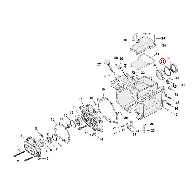 JIMS, retaining ring mainshaft bearing, left Retaining Rings Jims