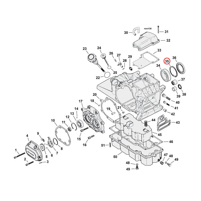 JIMS, retaining ring mainshaft bearing, left Retaining Rings Jims