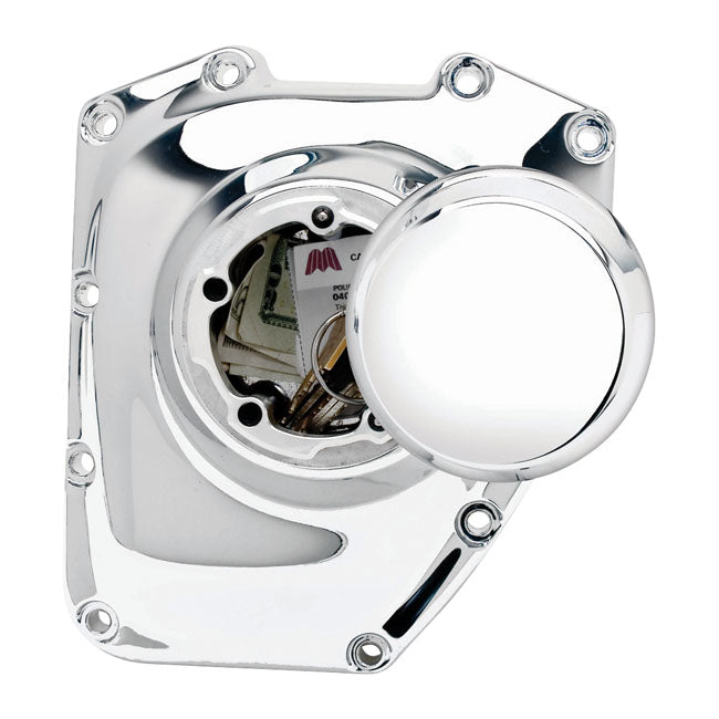 JIMS, Twin Cam Bike Pocket. Chrome, "Smooth" Cam Gear Covers Jims