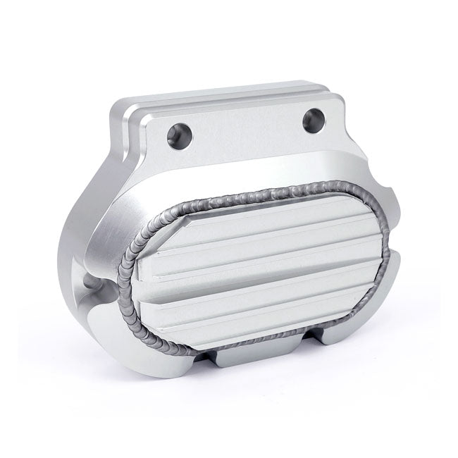 JIMS, handcrafted billet transmission end cover. Chrome Transmission Side Covers Jims