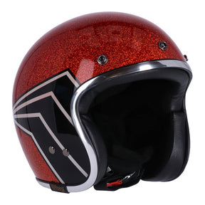 13 1/2 Skull Bucket Helmet, Flake Amber Open Face Helmet 13 And A Half Company