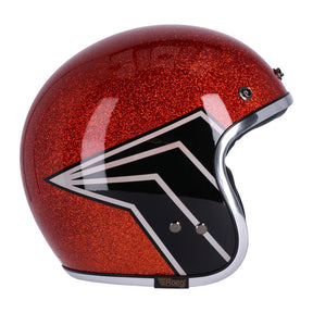 13 1/2 Skull Bucket Helmet, Flake Amber Open Face Helmet 13 And A Half Company XS