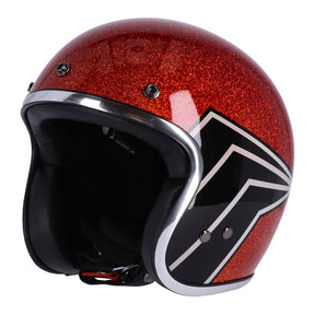 13 1/2 Skull Bucket Helmet, Flake Amber Open Face Helmet 13 And A Half Company