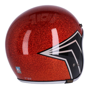 13 1/2 Skull Bucket Helmet, Flake Amber Open Face Helmet 13 And A Half Company