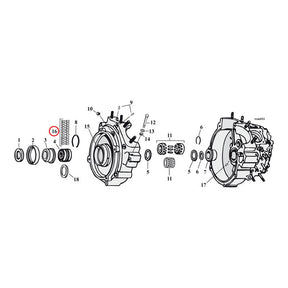 Pinion Shaft (Right Side) Crankcase/Wheel Rollers, +.0002" Rollers Mcs